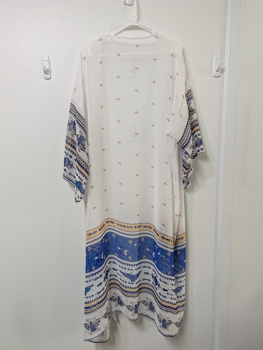 Southwestern Tribal Border Kimono Duster Size XL - Picture 3 of 4